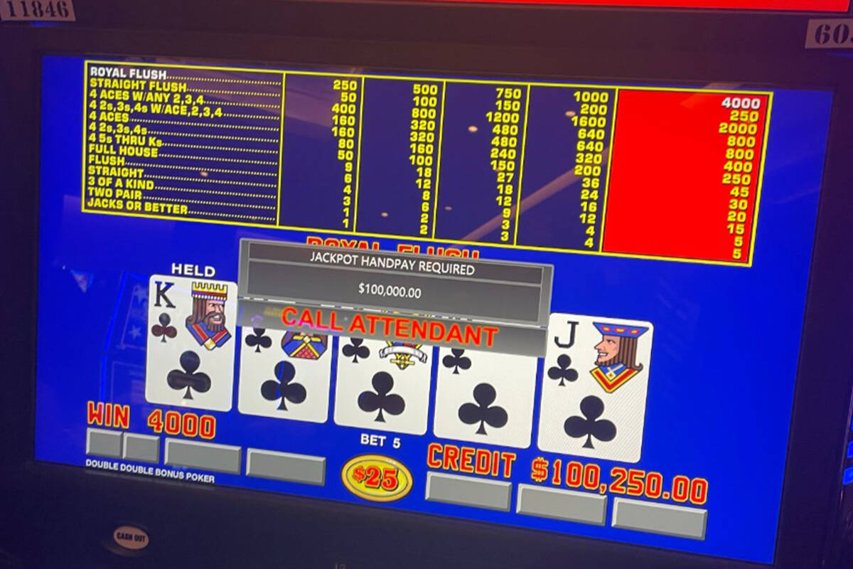 Wins $100,000 Royal Flush at Suncoast Casino in Las Vegas |  Casino and games